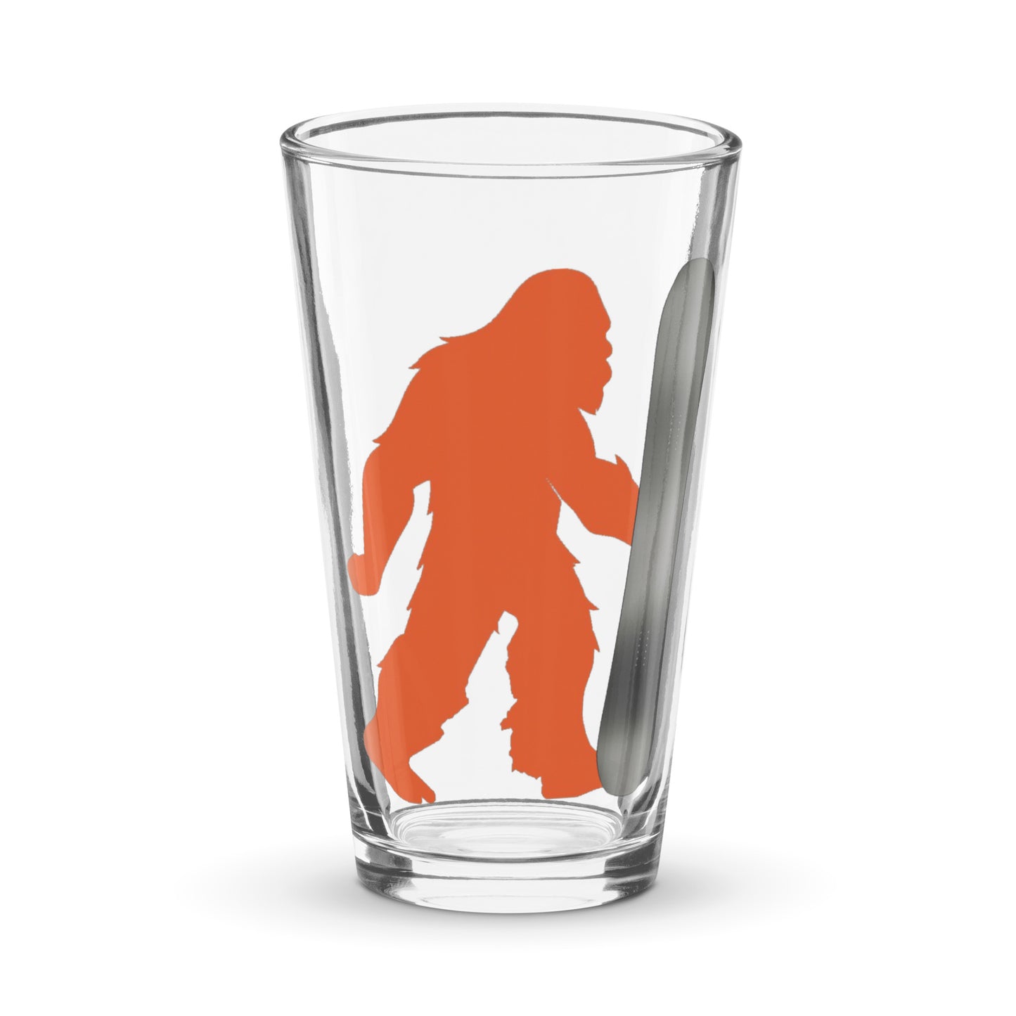 Snowboarding Squatch Shaker pint glass