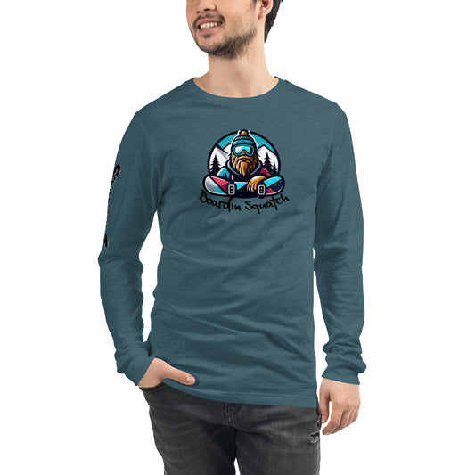 Boarding Squatch Unisex Long Sleeve Tee