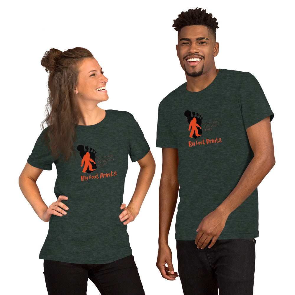 Big feet and big footprints Unisex t-shirt