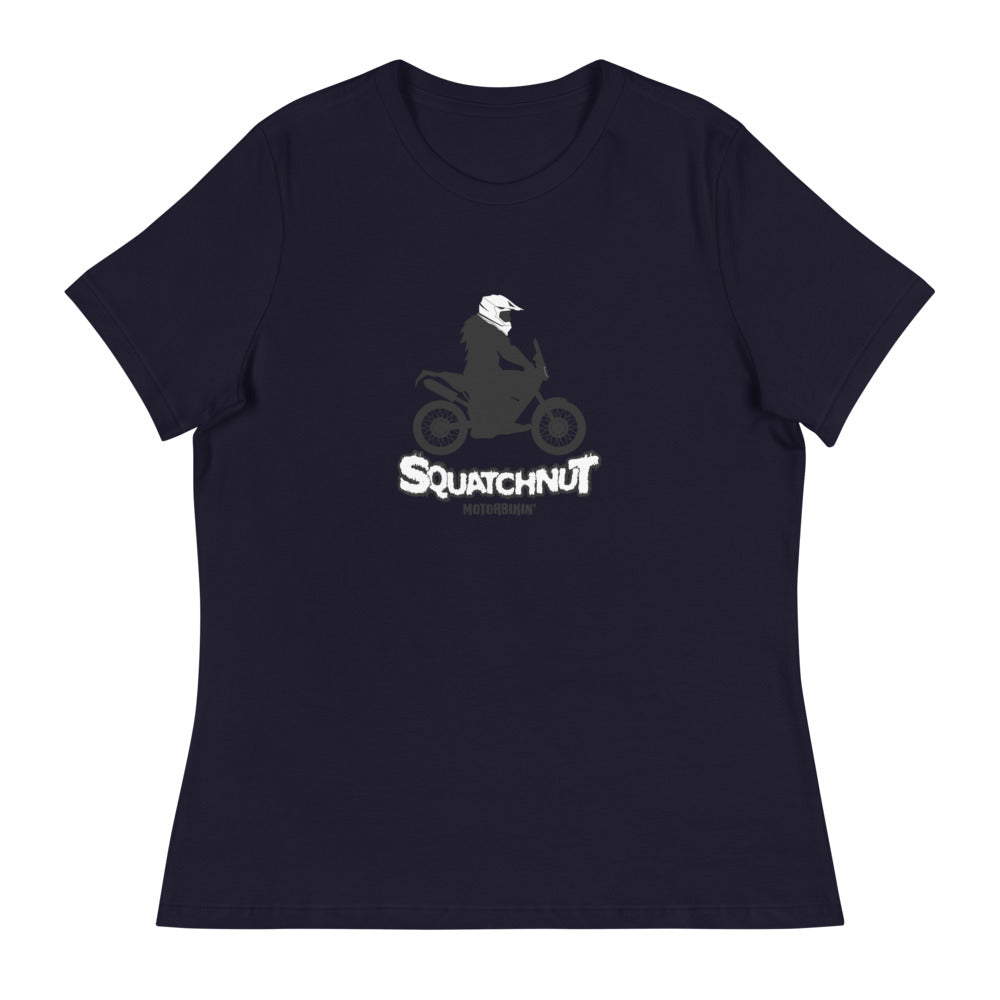 Biking Squatchnut Women's Relaxed T-Shirt